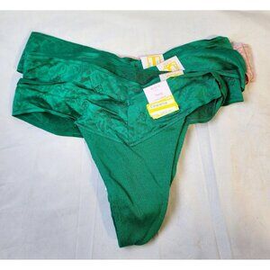 New Auden Women's Pink & Green 6 Pack Low-Rise Cotton Blend Thong Underwear XS